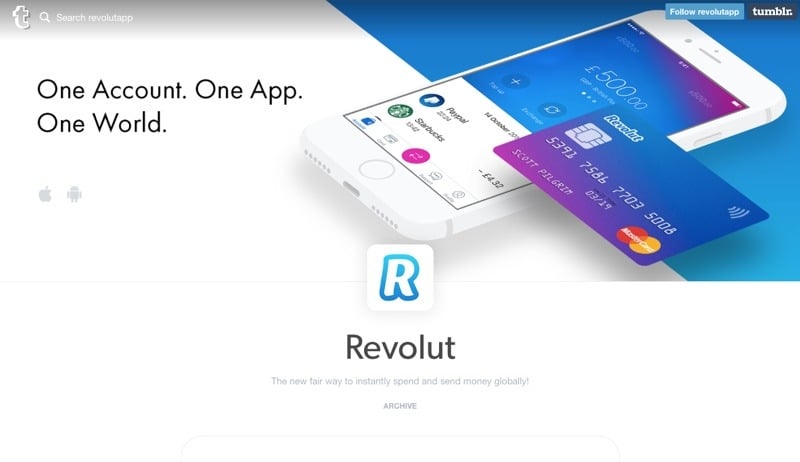 Revolut homepage January2017