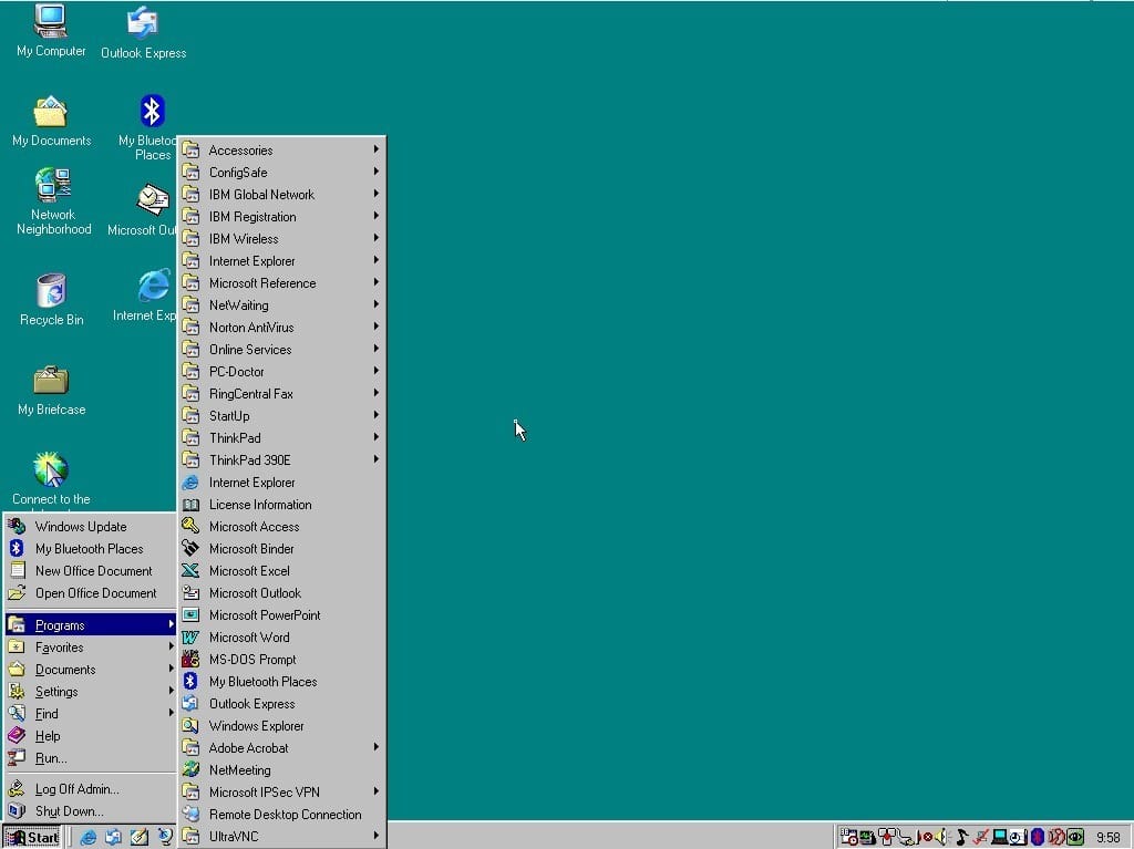 Windows 98 SE start