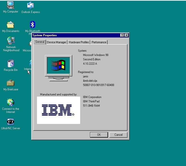 IBM Windows 98 SE About