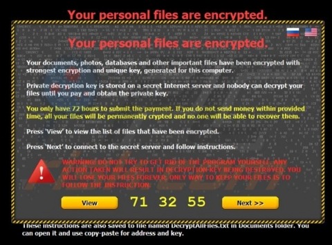 your personal files are encrypted