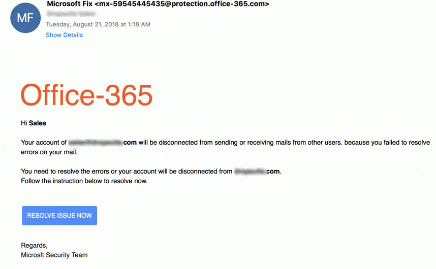 office 365 phishing email v3