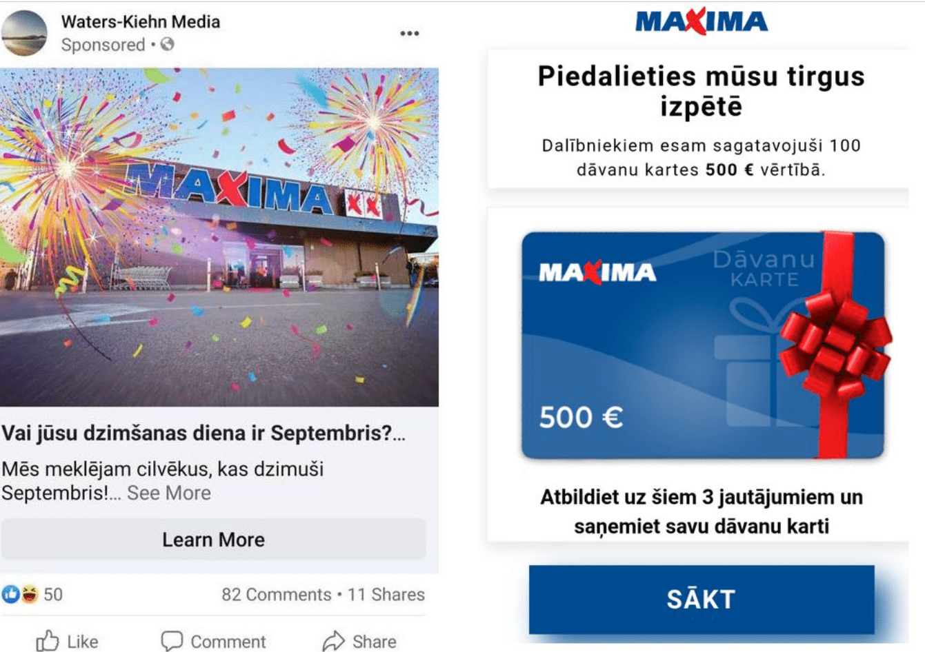 Maxima  bridina par viltus loteriju uznemuma 20 gadu jubilejas varda